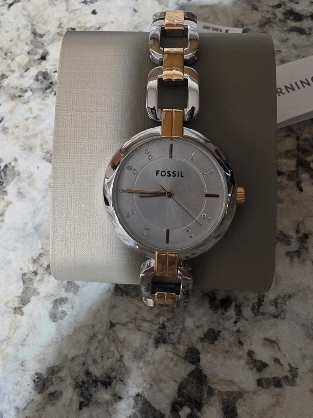 Fossil Two-Tone Silver and Rose Gold Women's Bracelet Watch